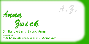 anna zwick business card